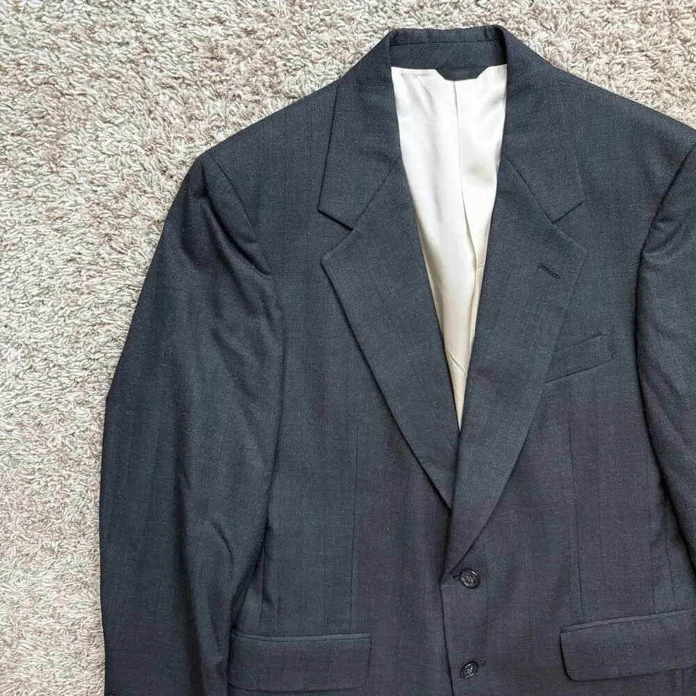 Vintage Calvin Klein Dark Grey Wool Suit Union Made USA Men’s Size 39R / 30x30